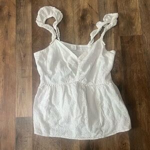 White Eyelet Sleeveless Top